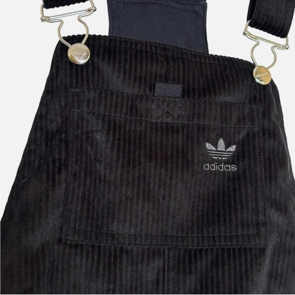 Adidas Black Mini Dress Corduroy Overall Dress Black Size S Sporty - Picture 2 of 8